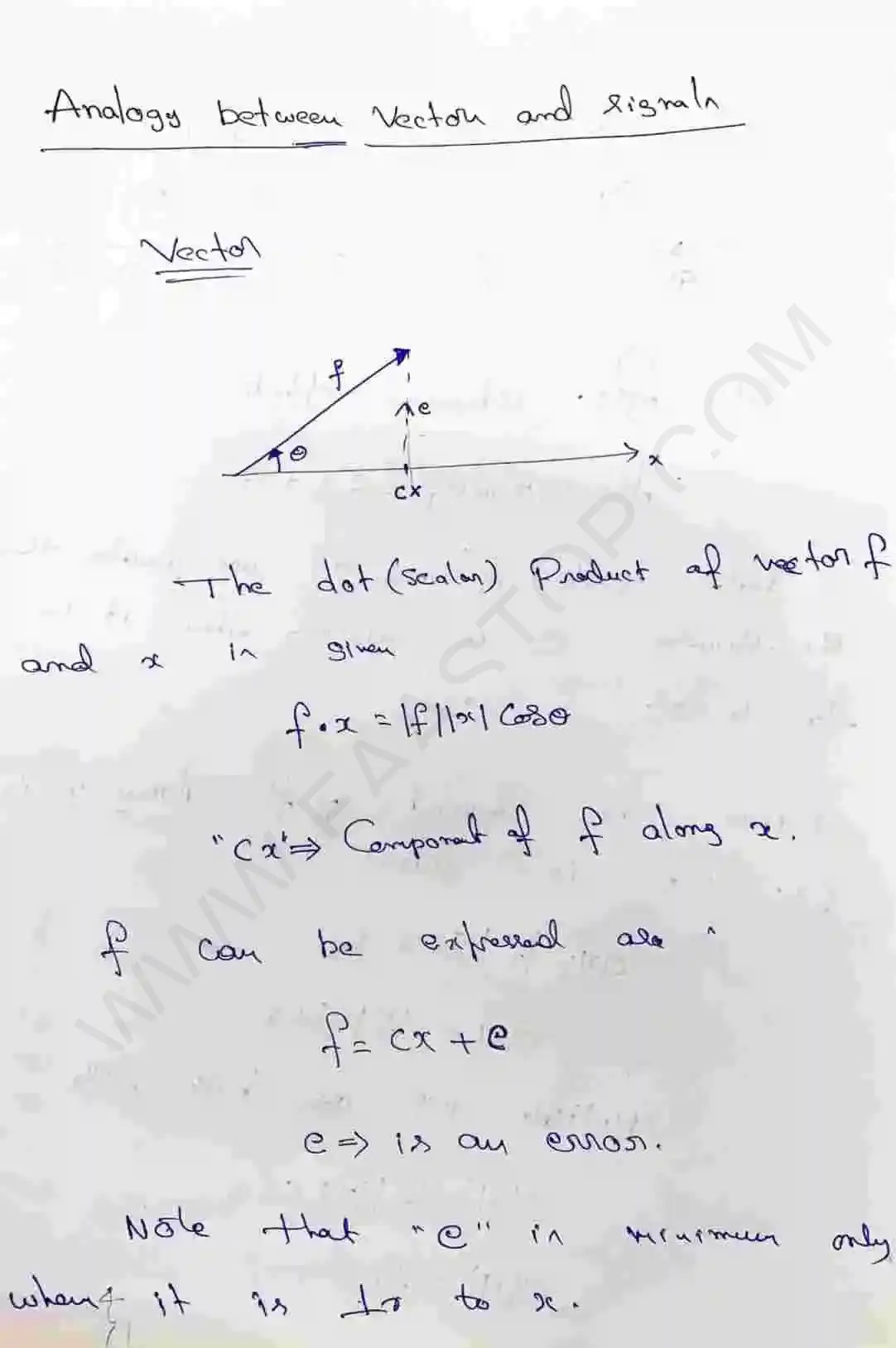 Page 1 of Analogy Between Vectors And Signals