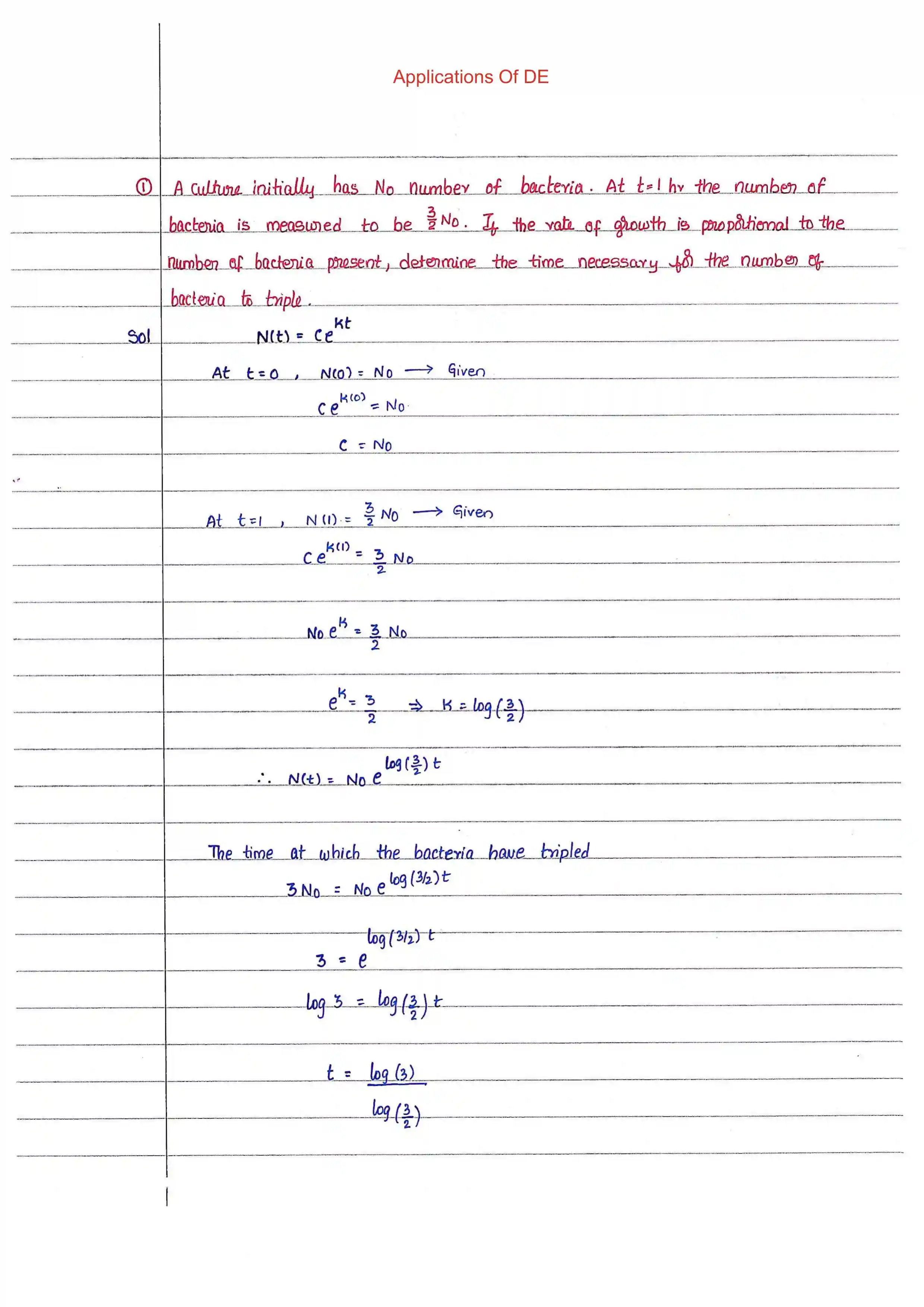 Page 1 of Applications Of Differential Equations