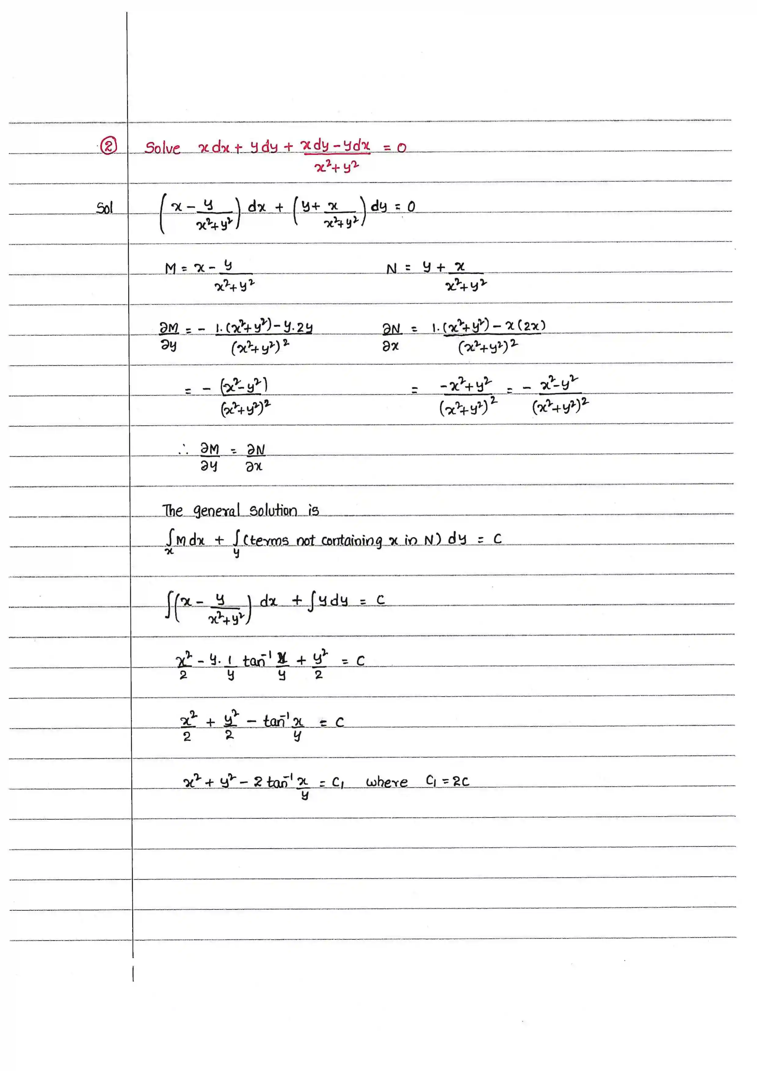 Page 2 of Exact Differential Equations