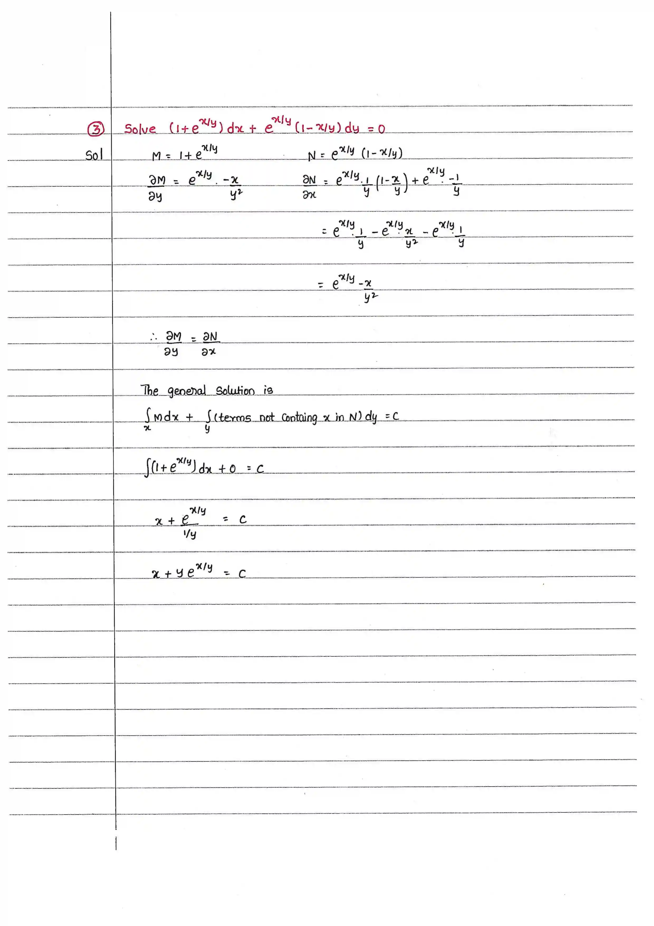 Page 3 of Exact Differential Equations