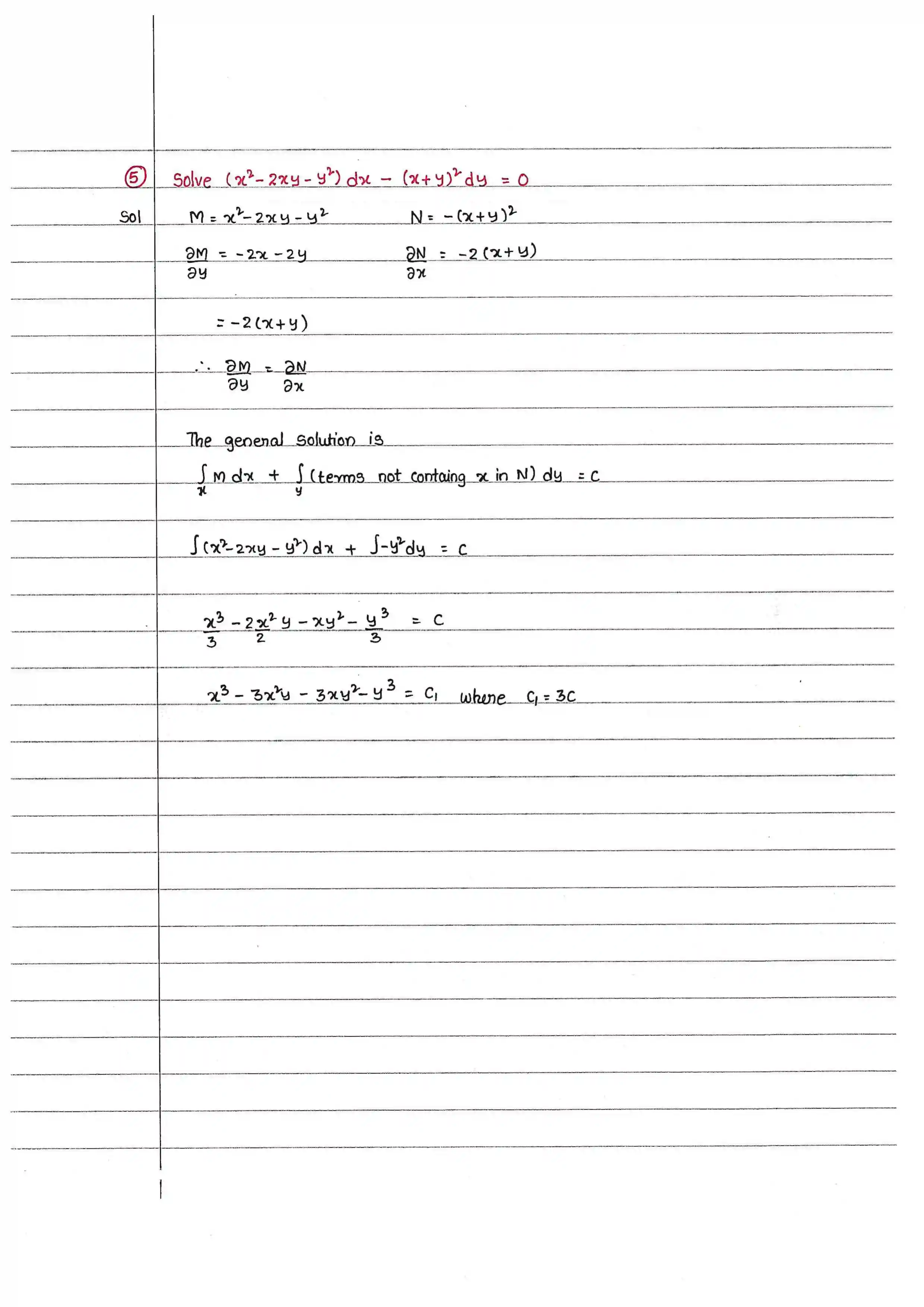 Page 5 of Exact Differential Equations