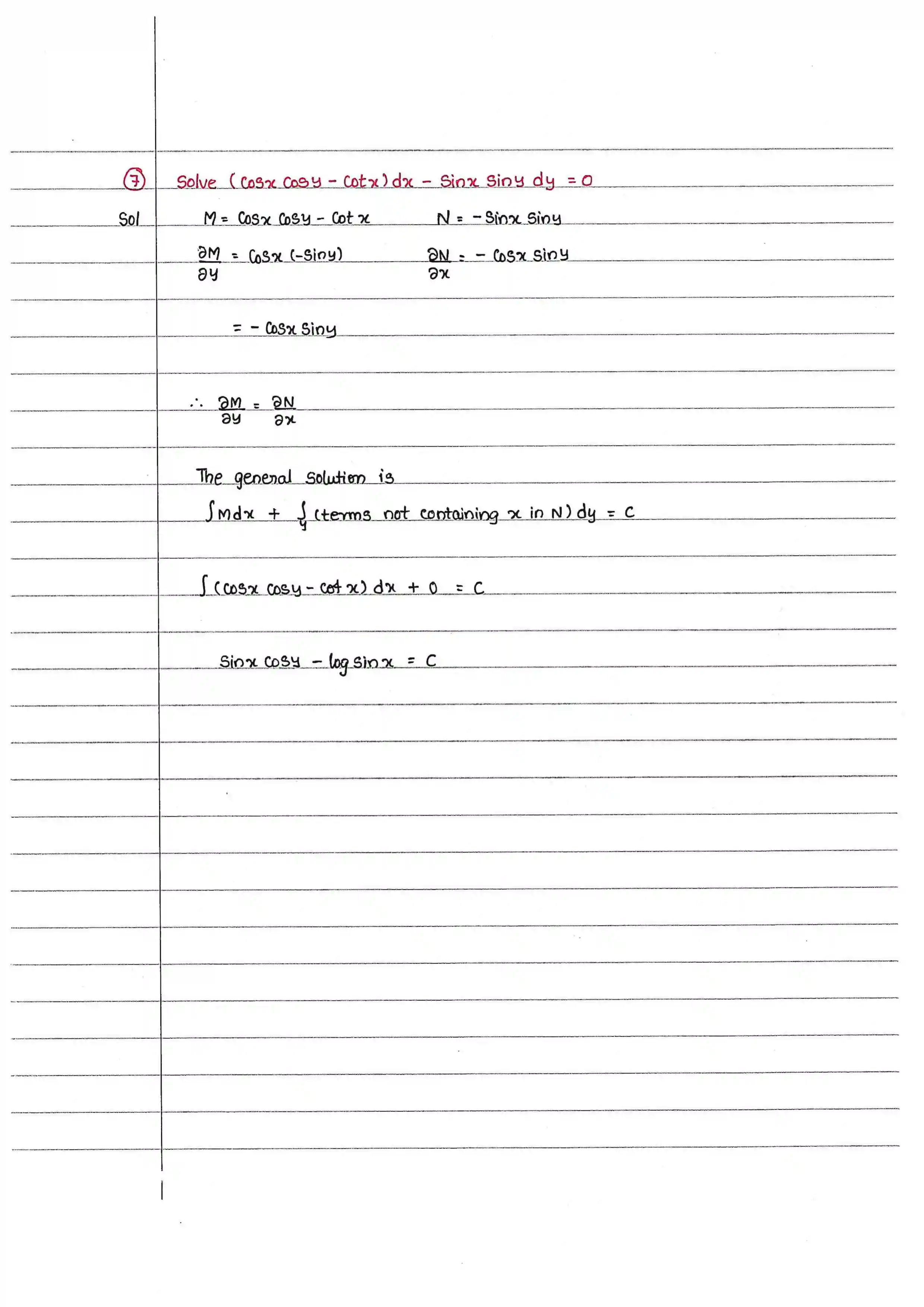 Page 7 of Exact Differential Equations