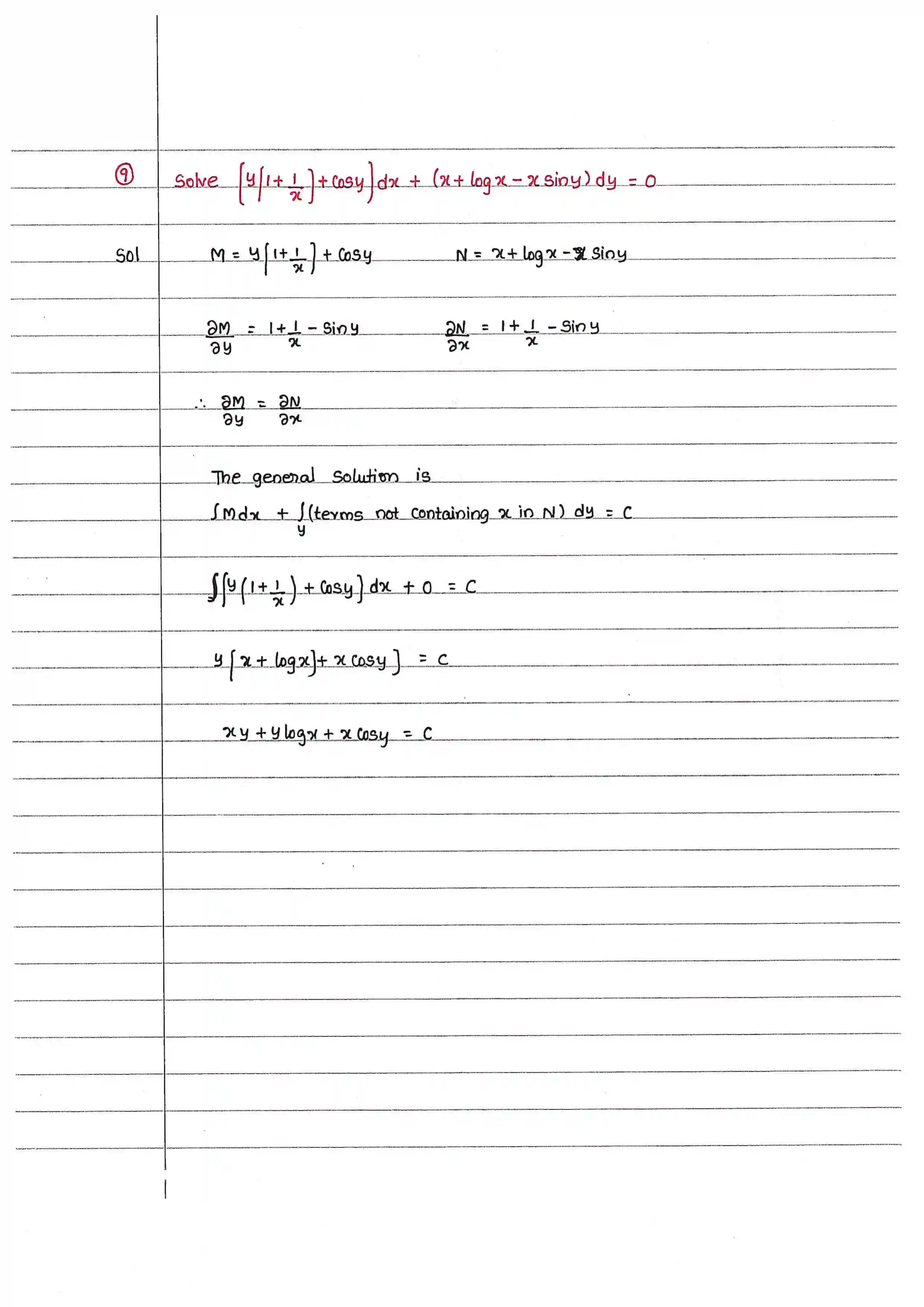 Page 9 of Exact Differential Equations