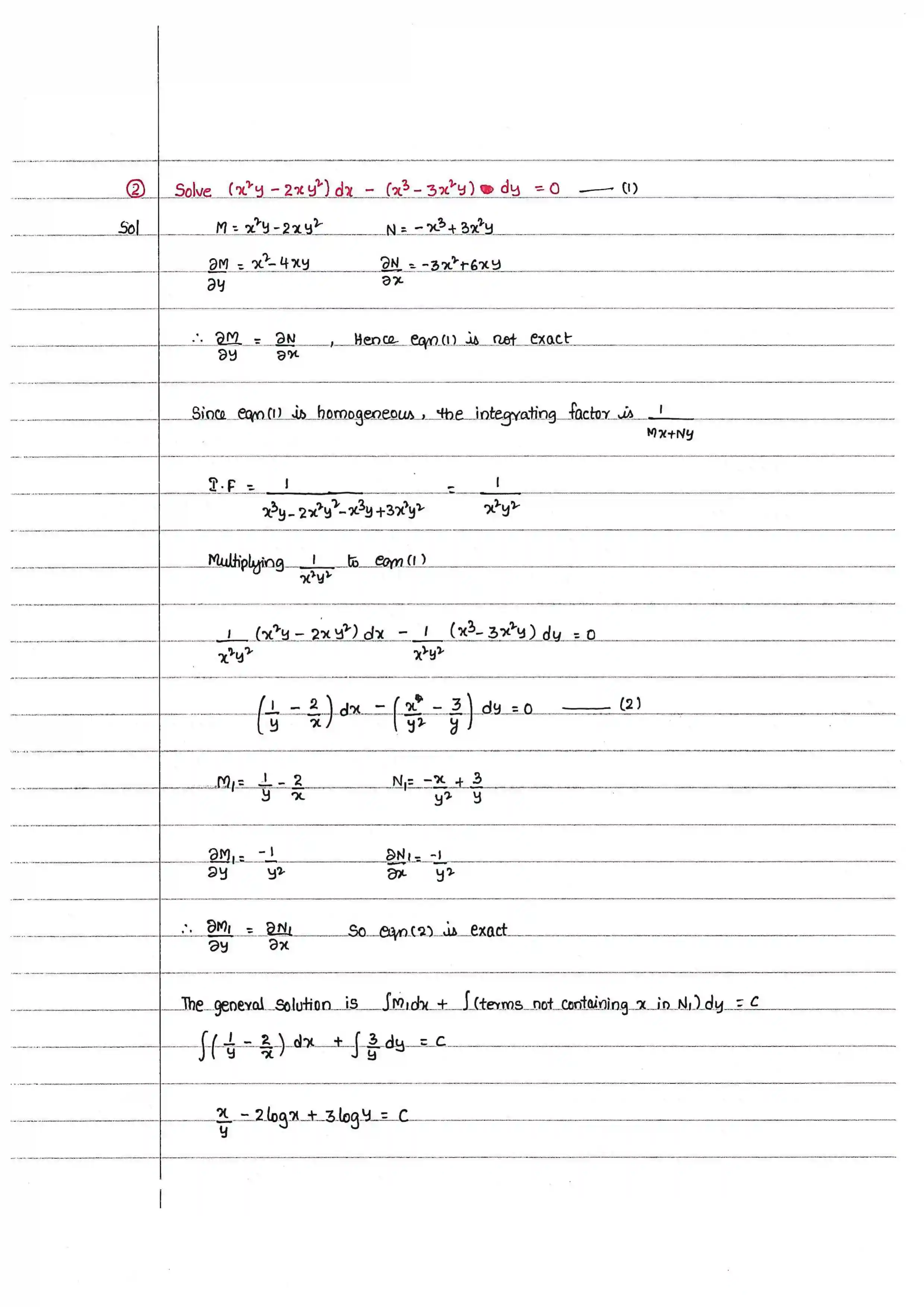 Page 13 of Exact Differential Equations