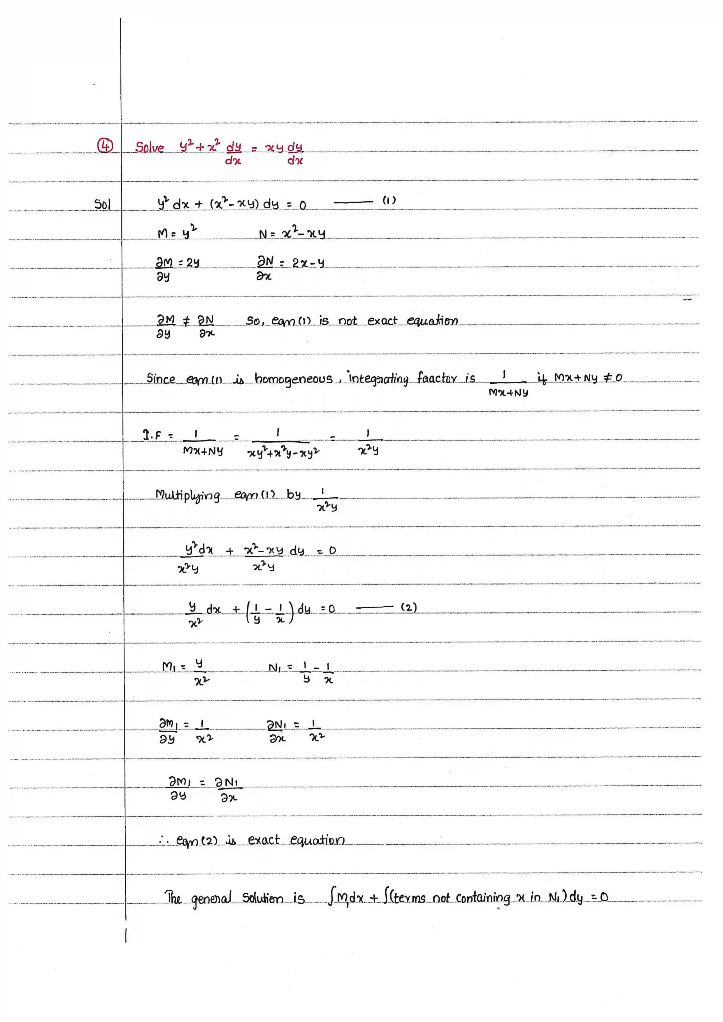 Page 16 of Exact Differential Equations
