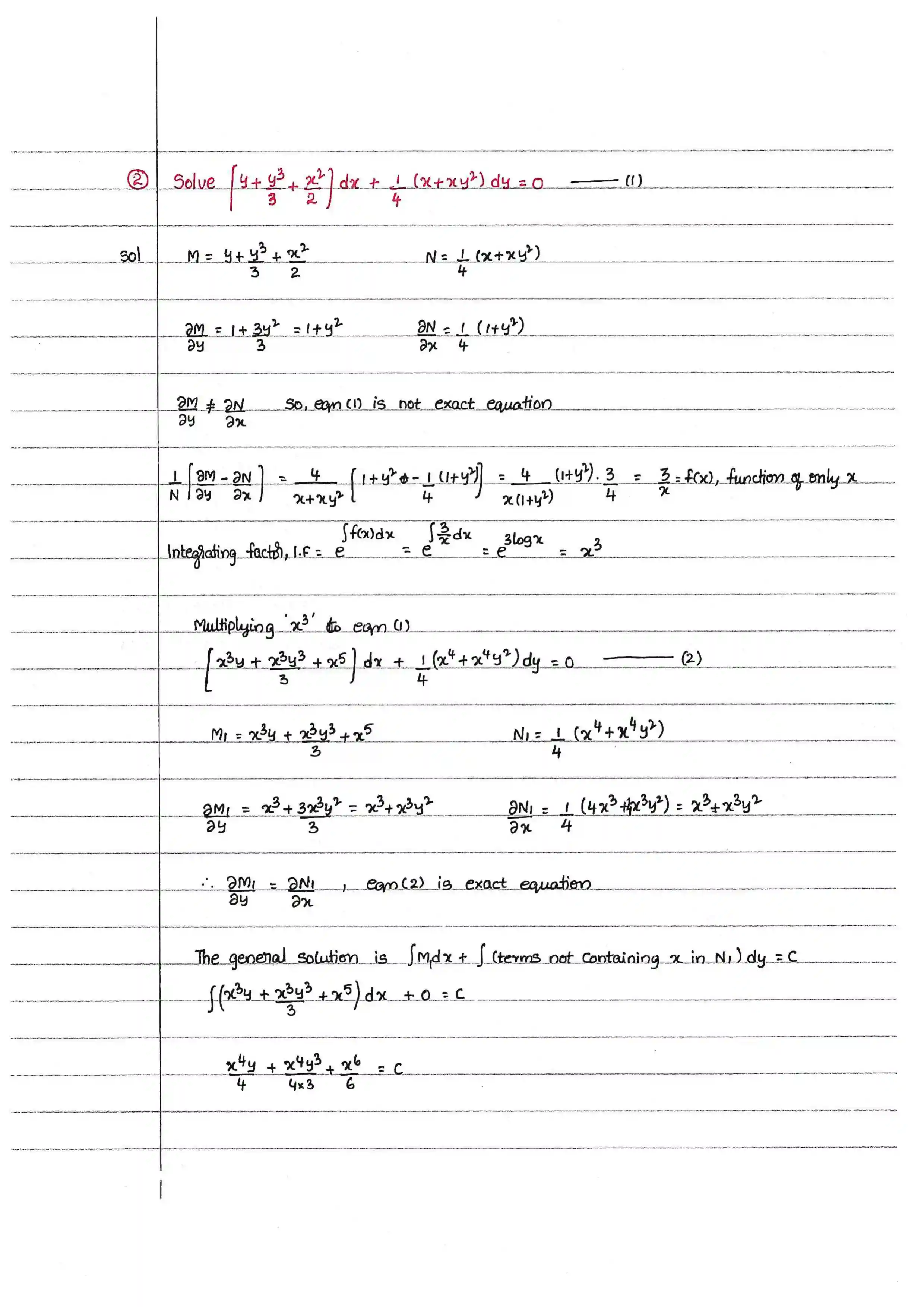 Page 26 of Exact Differential Equations