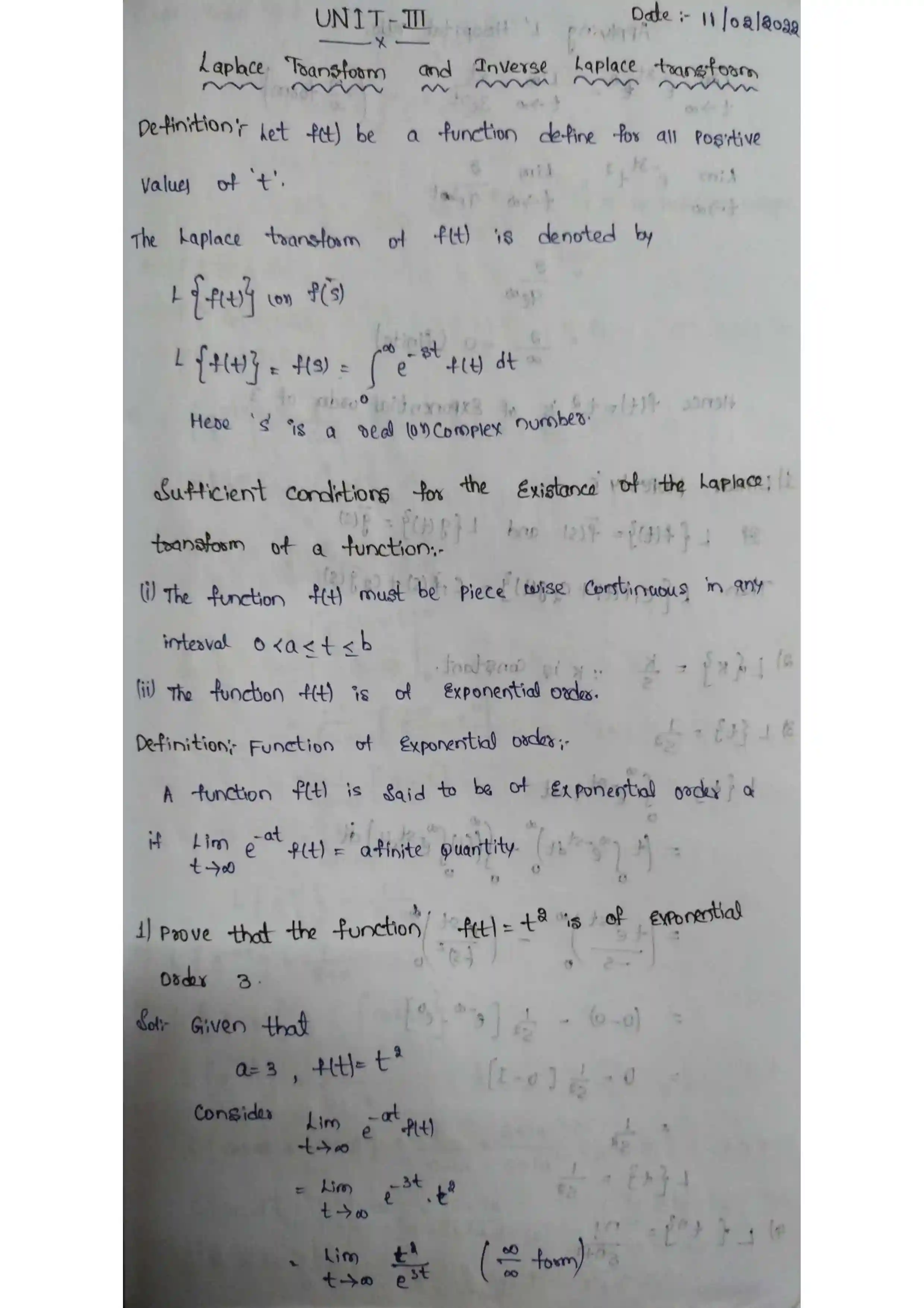 Page 1 of Laplace Transform