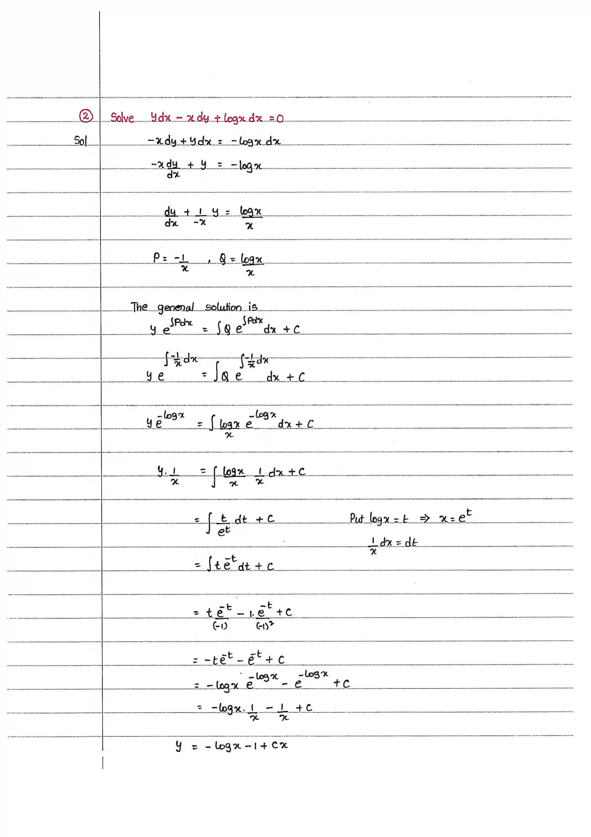 Page 2 of Linear And Bernoulli's Differential Equations