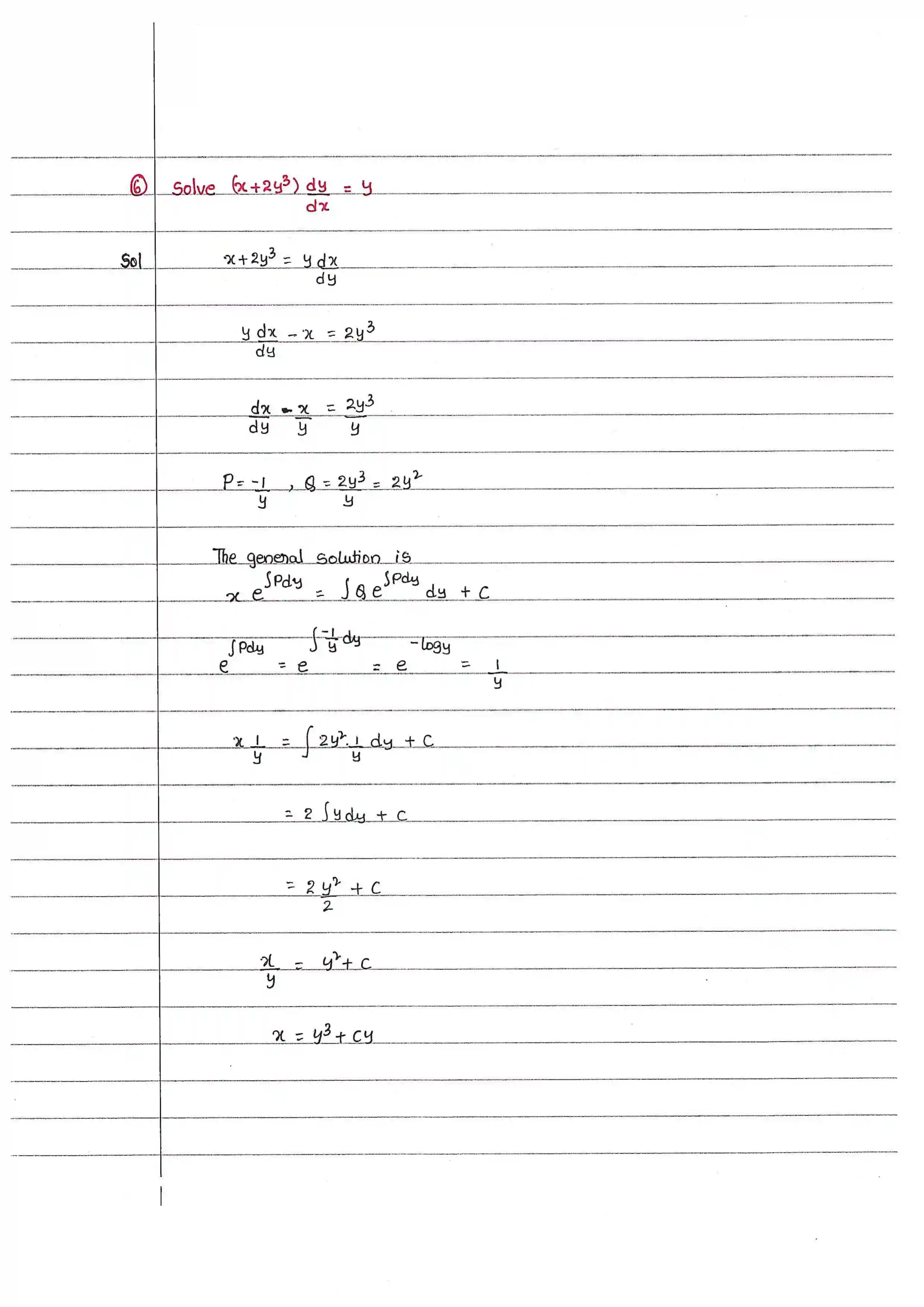 Page 6 of Linear And Bernoulli's Differential Equations