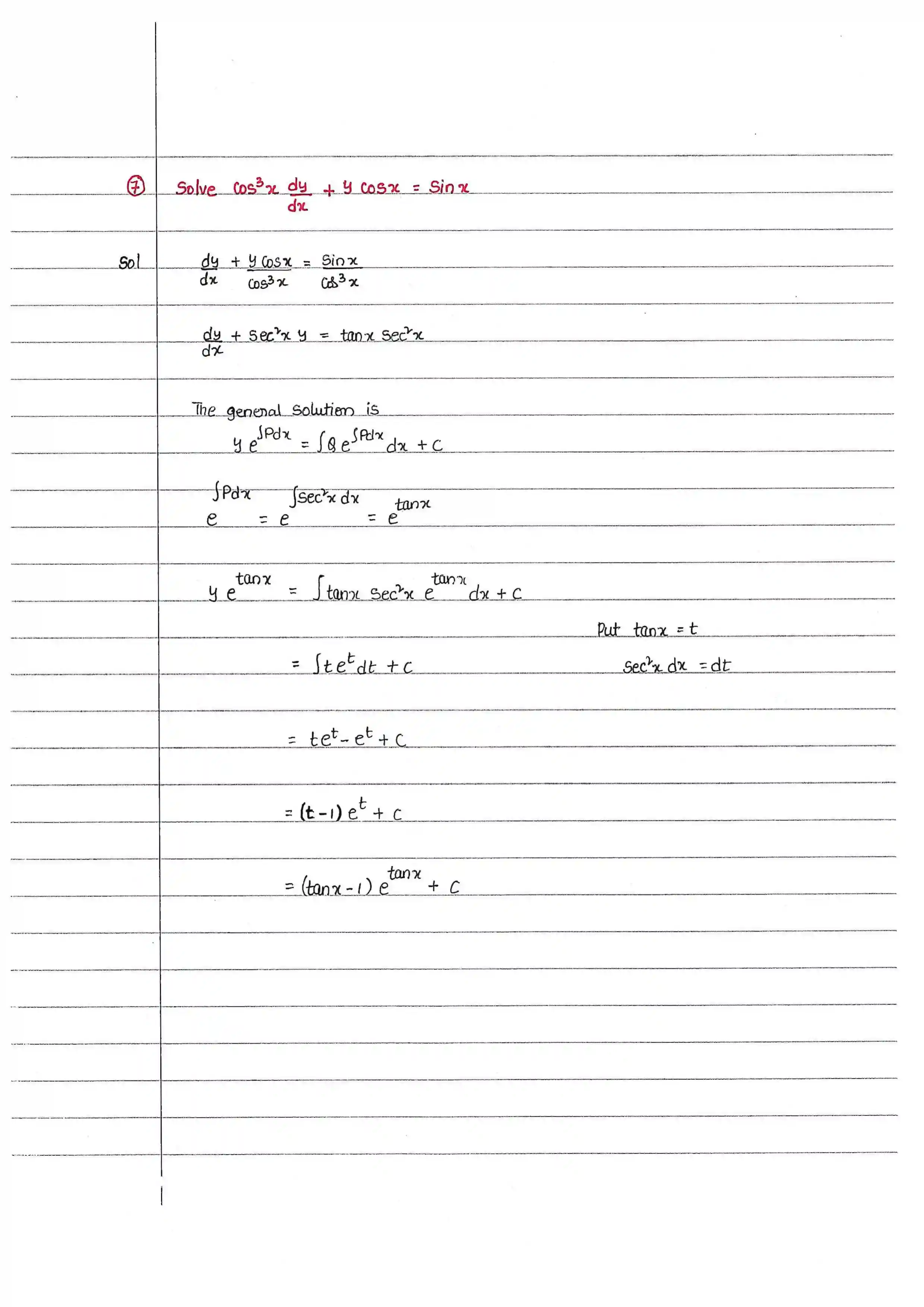 Page 7 of Linear And Bernoulli's Differential Equations