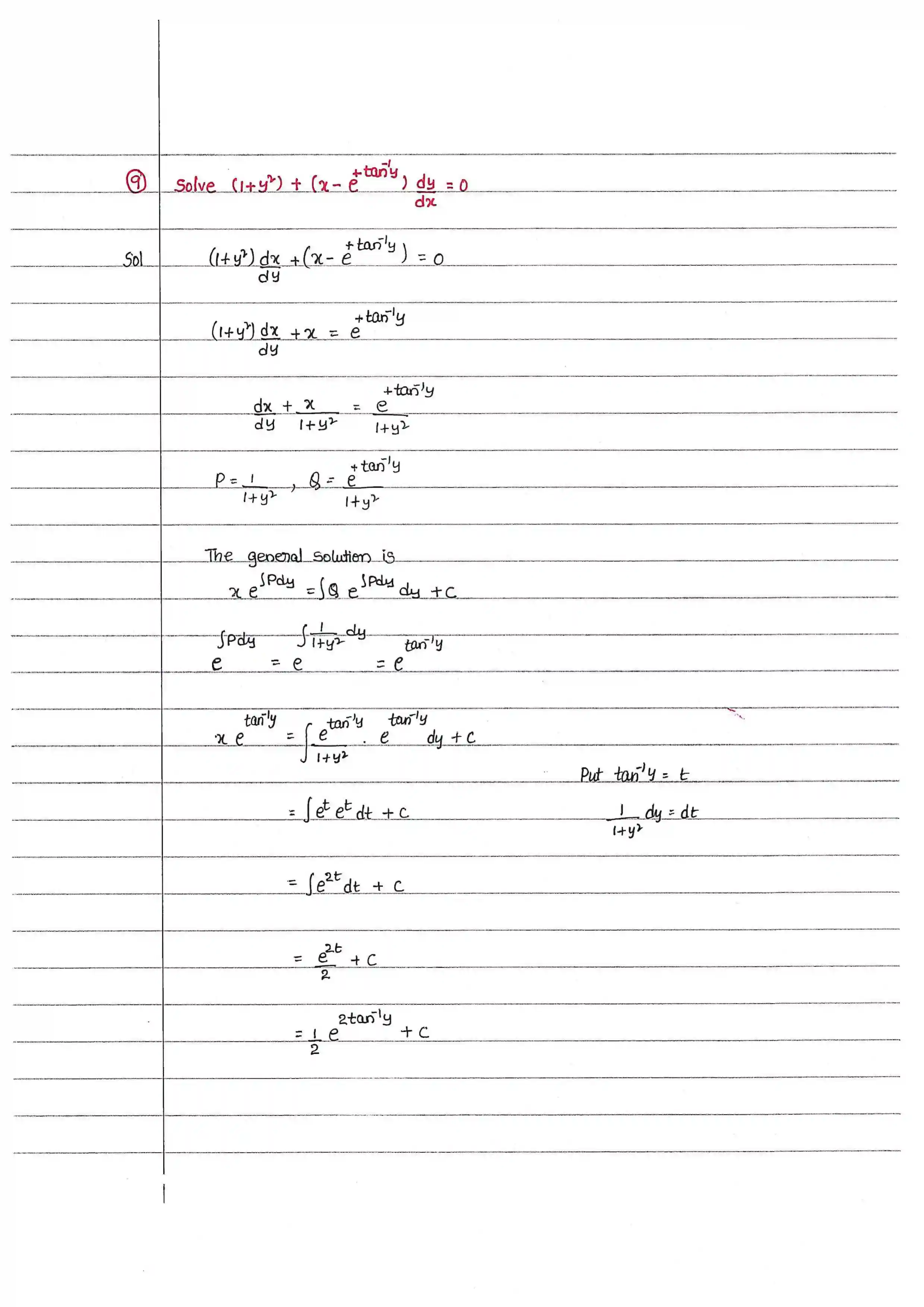 Page 9 of Linear And Bernoulli's Differential Equations