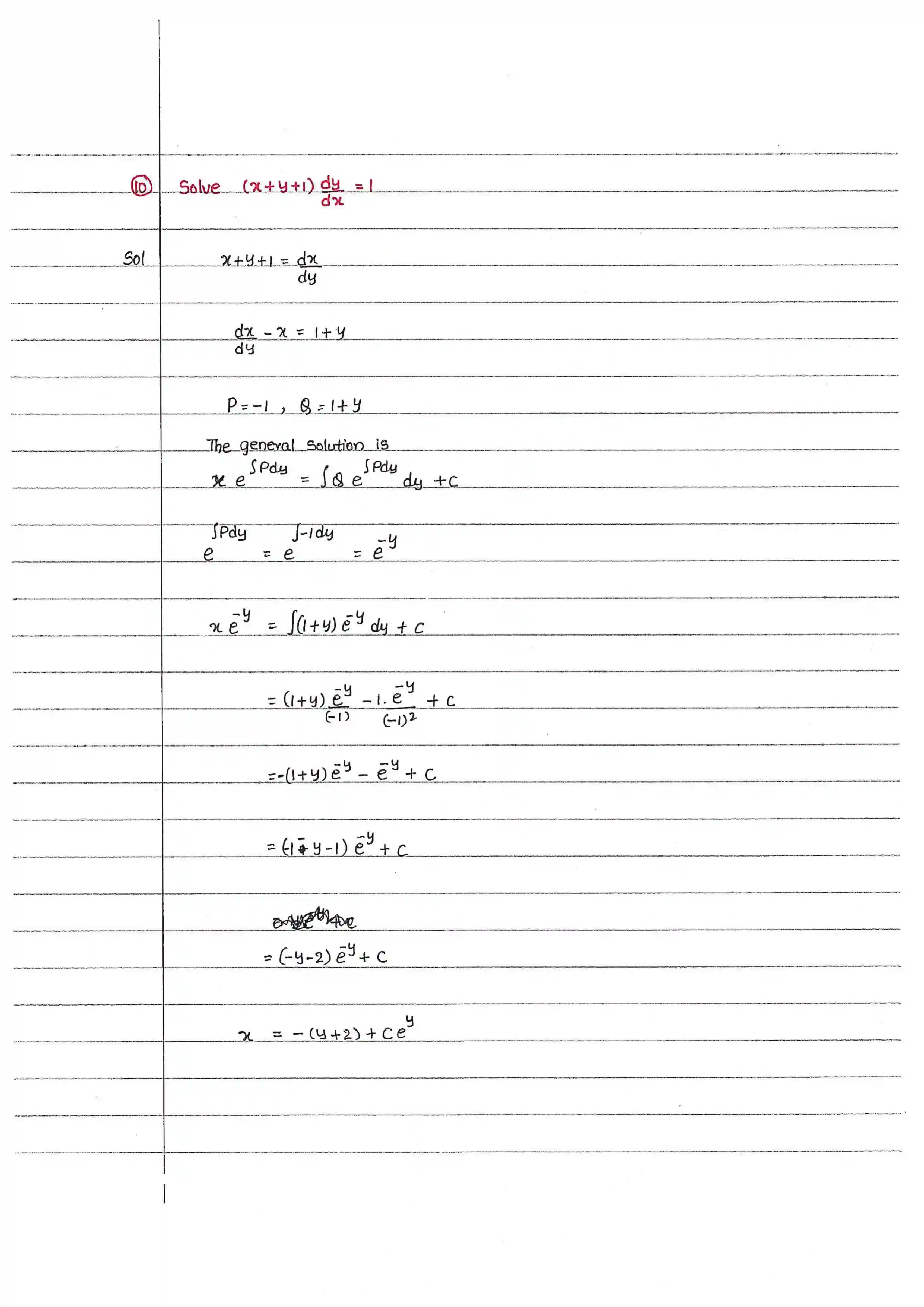 Page 10 of Linear And Bernoulli's Differential Equations