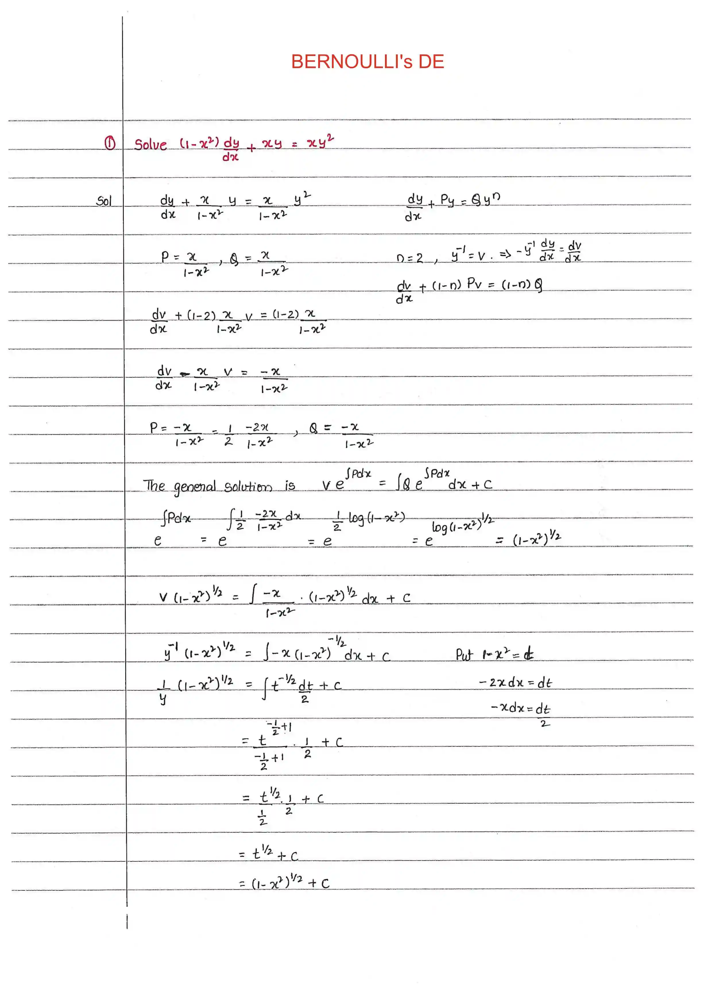 Page 11 of Linear And Bernoulli's Differential Equations