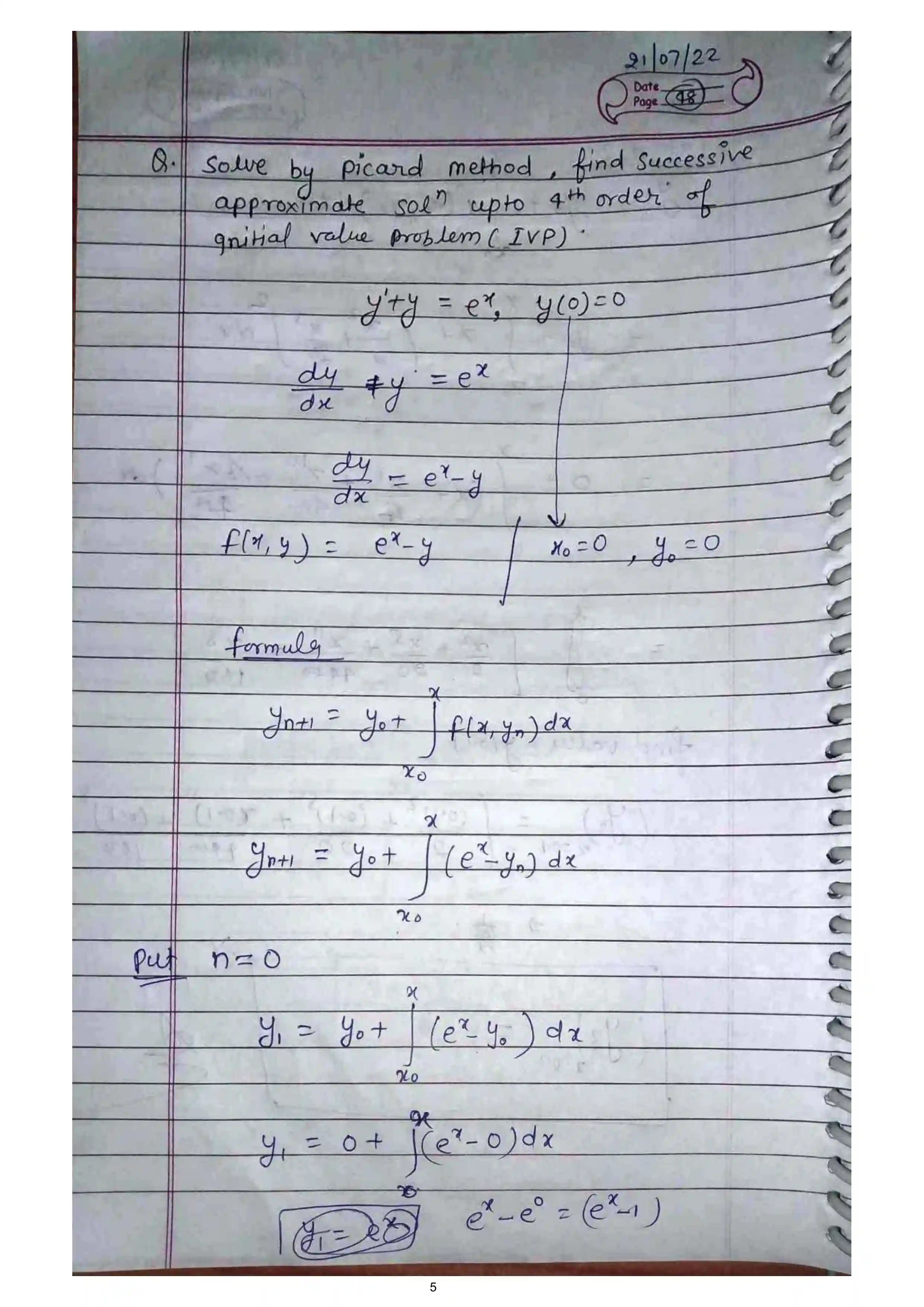 Page 5 of Numerical Solution of ODE