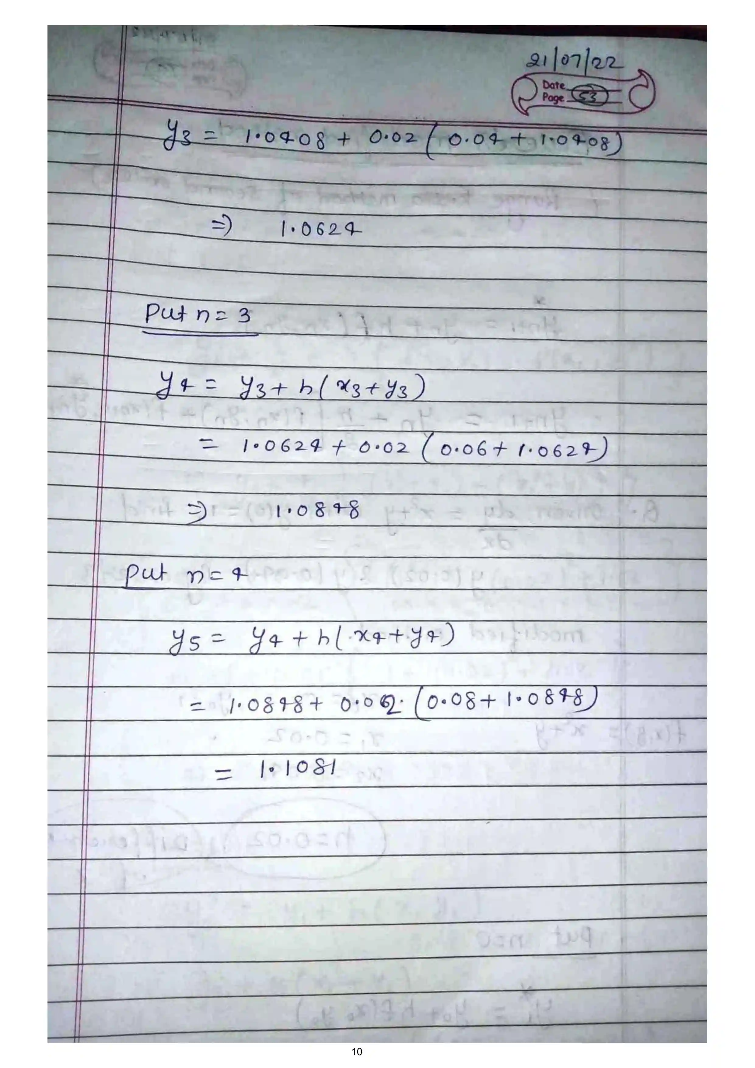Page 10 of Numerical Solution of ODE