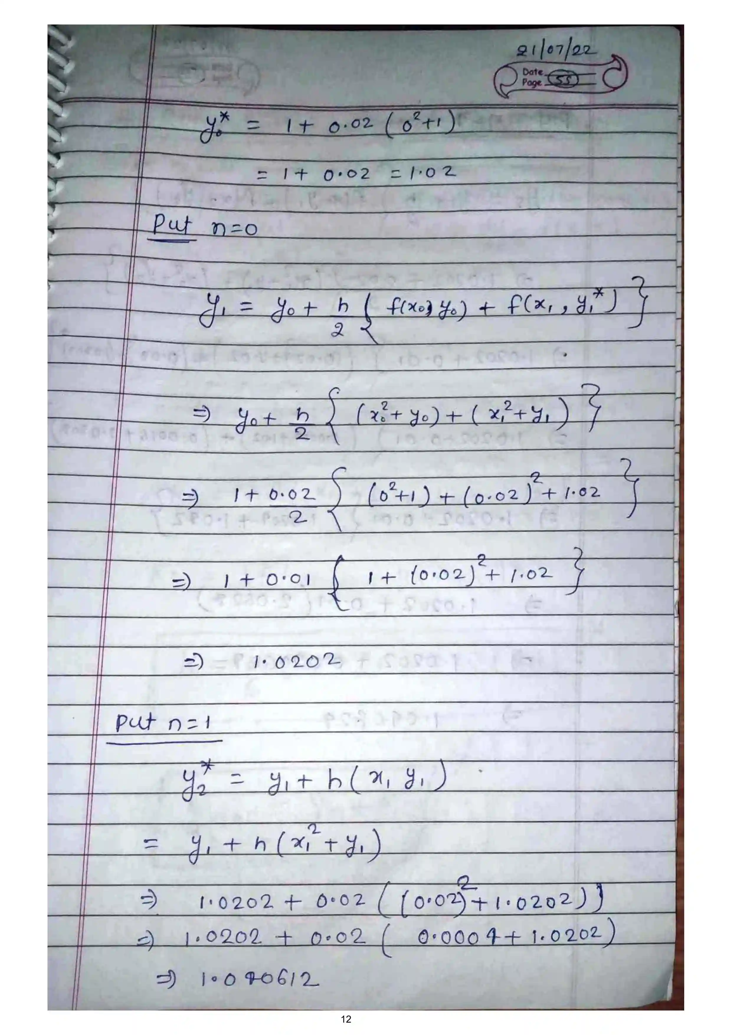 Page 12 of Numerical Solution of ODE