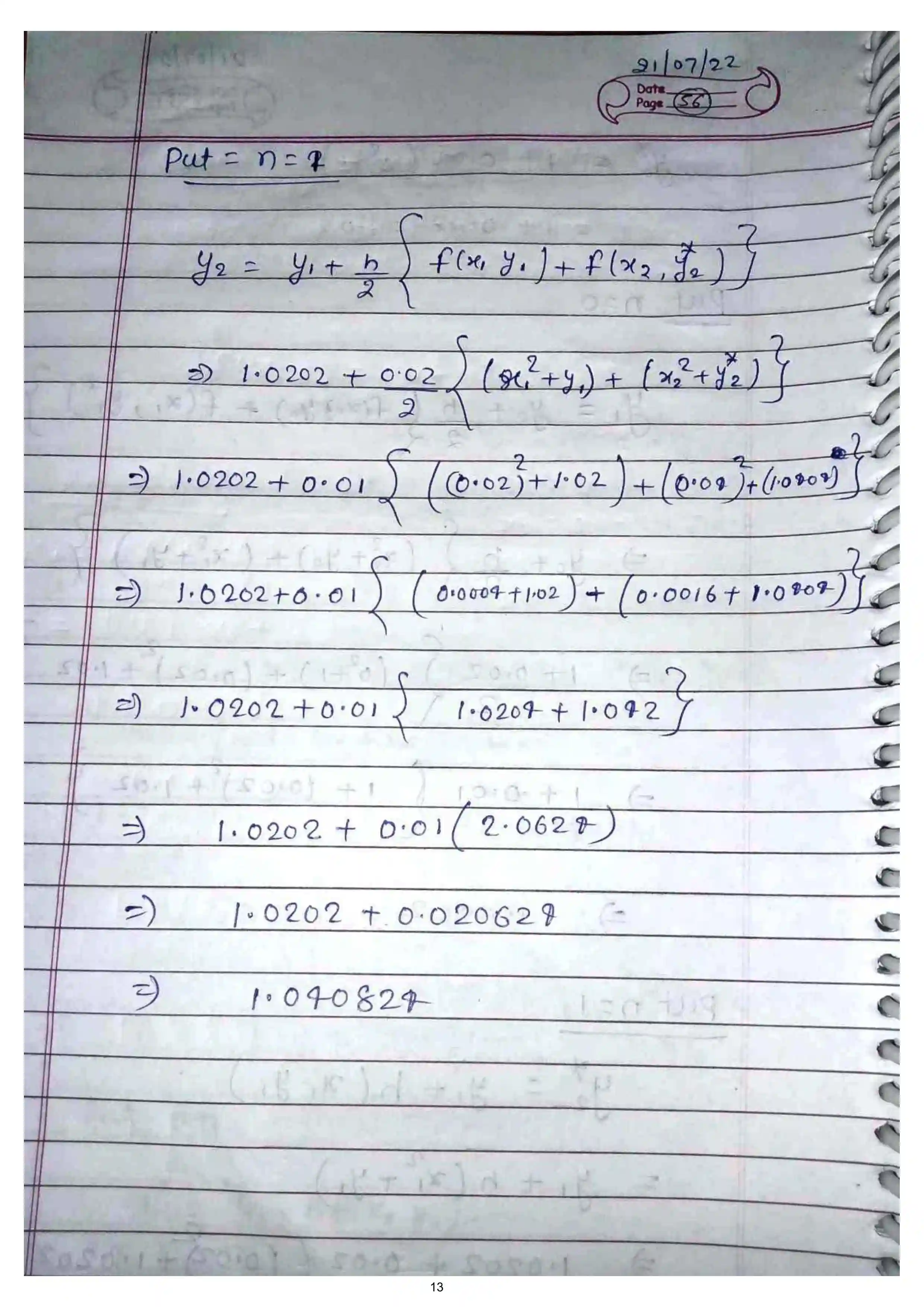Page 13 of Numerical Solution of ODE