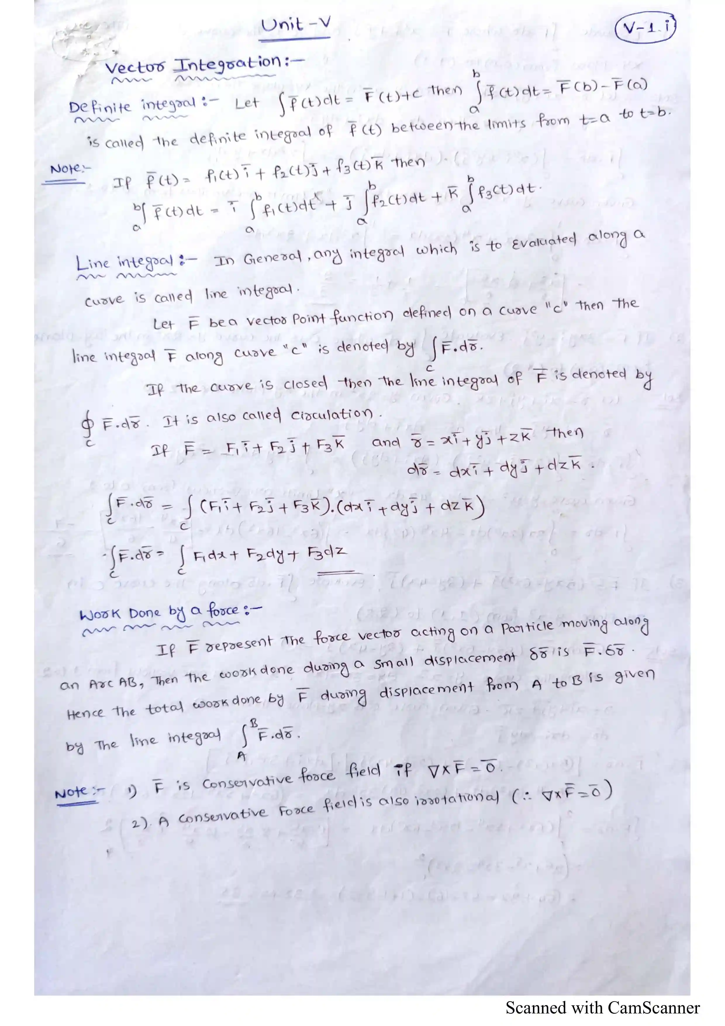 Page 1 of Vector Integration
