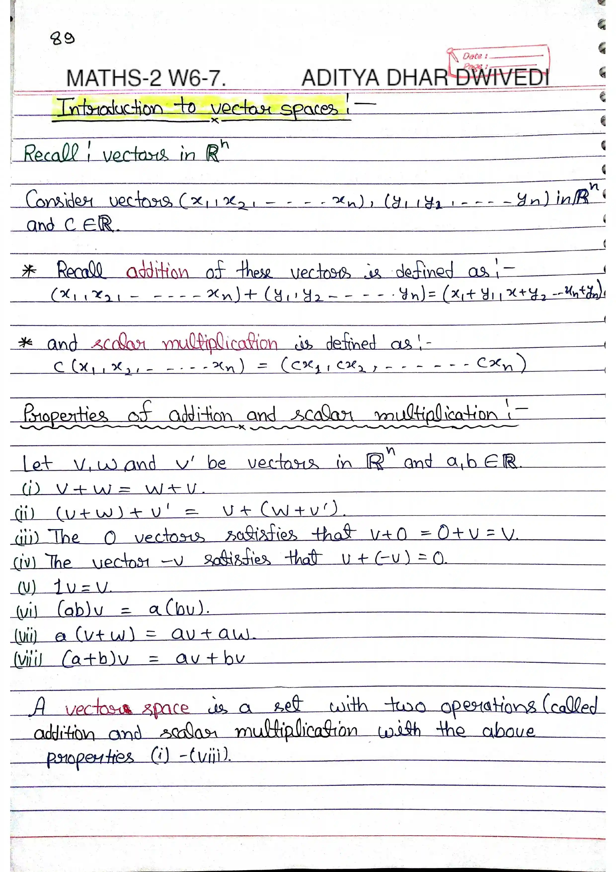 Page 1 of Vector Space