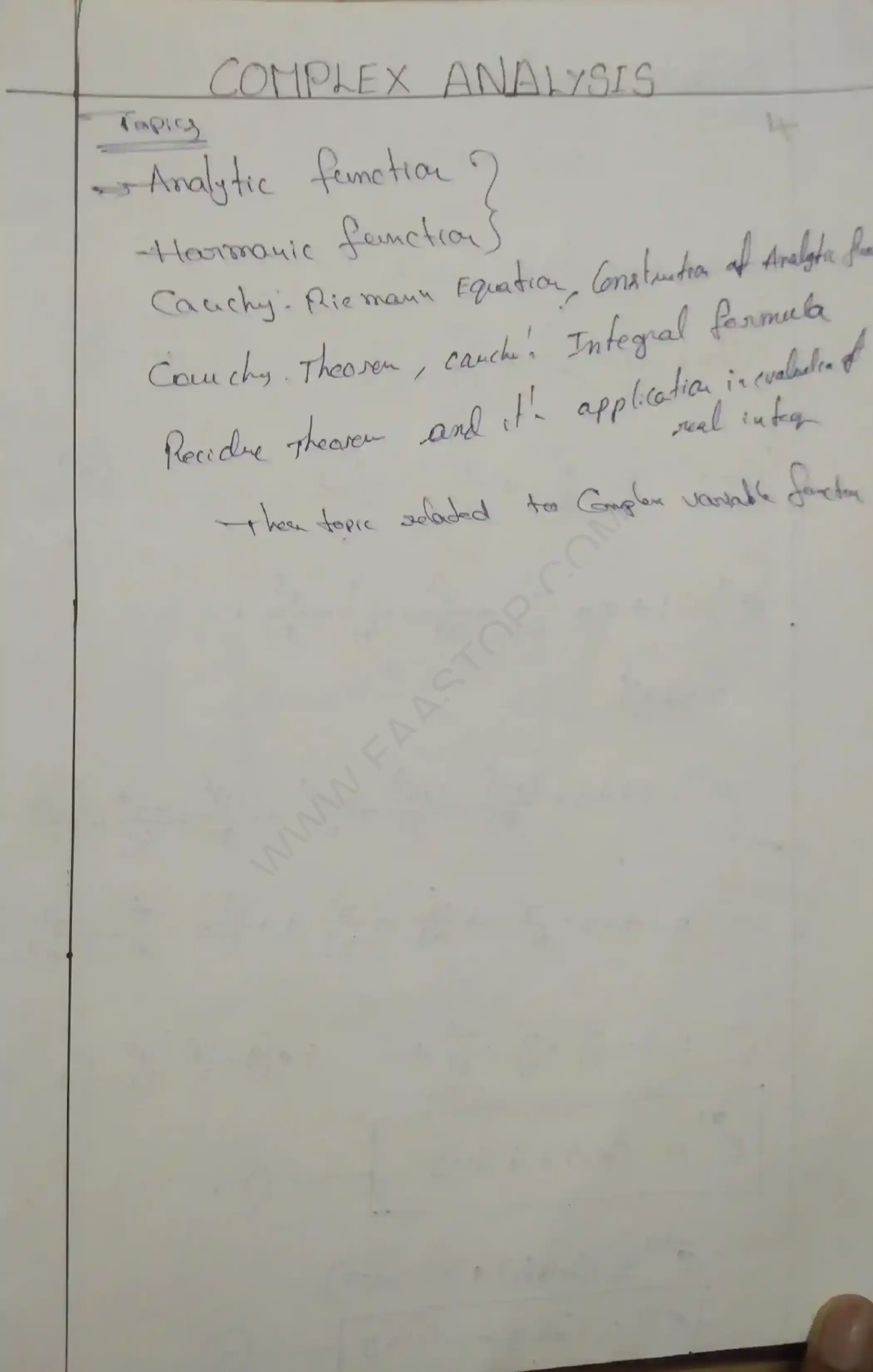 Page 1 of Complex Analysis