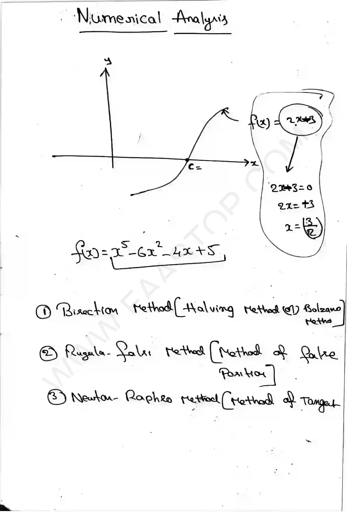 Page 1 of Numerical solution of algebraic eq