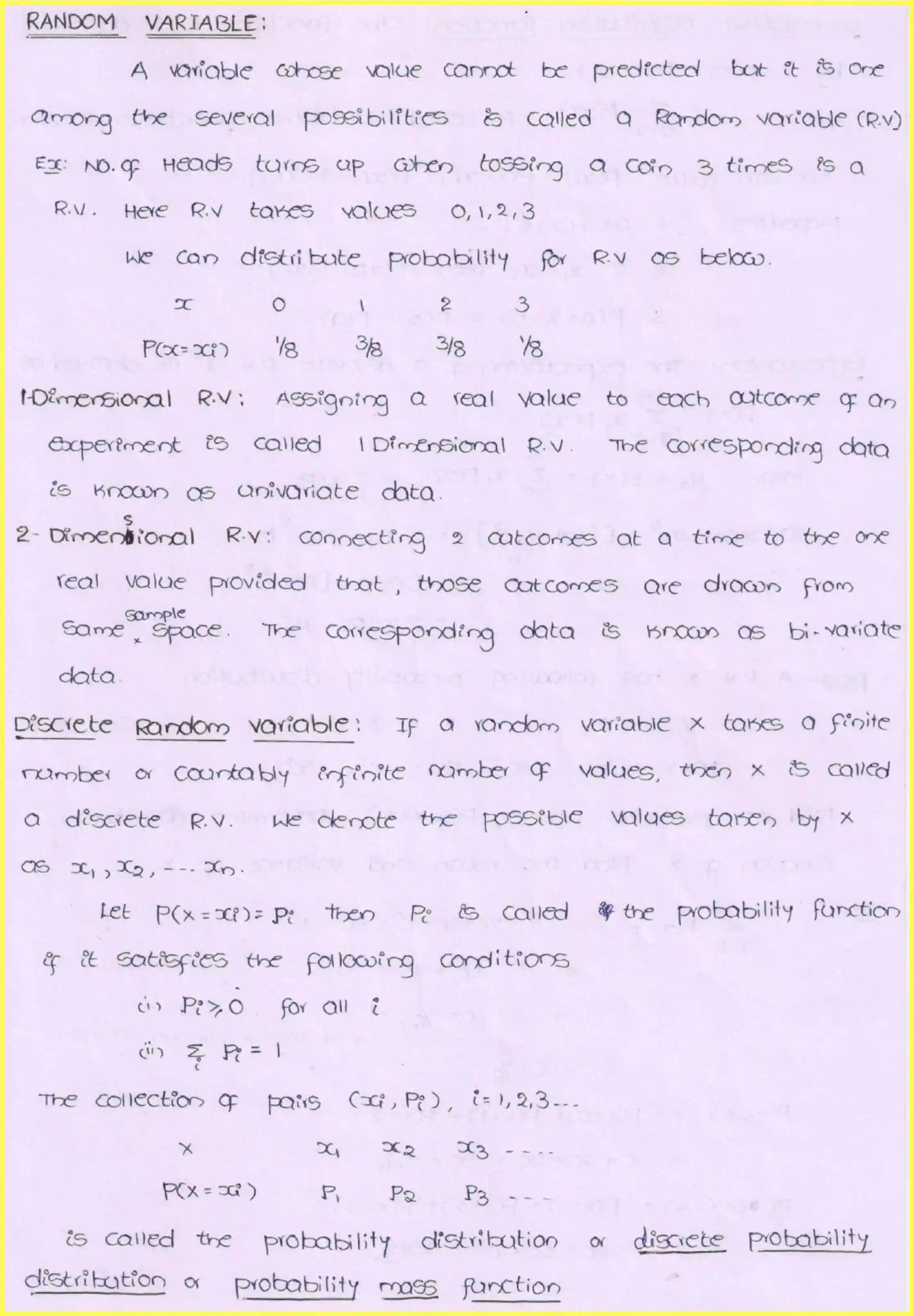 Page 1 of Random Variable
